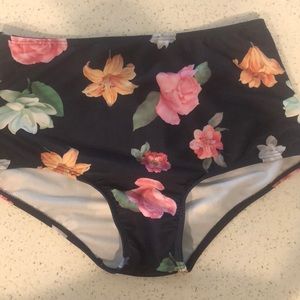 High waist floral bikini bottom